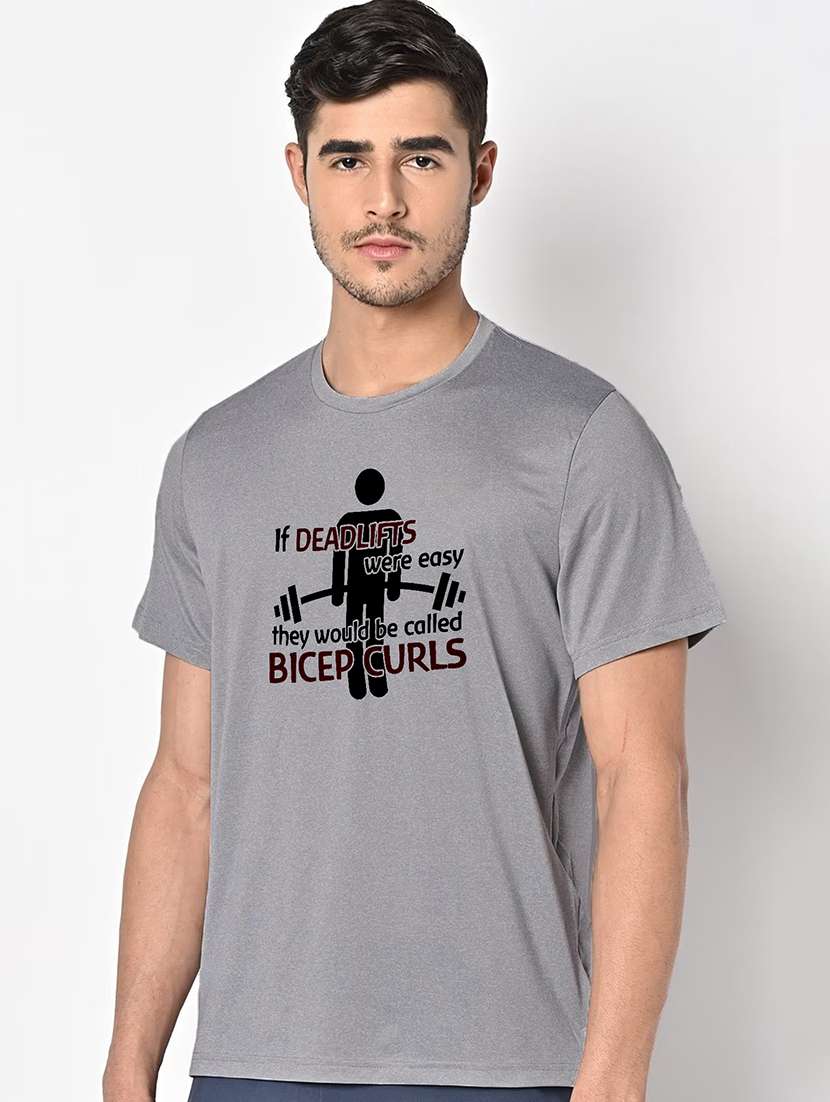 men grey round neck regular fit t-shirt - 21842506 -  Standard Image - 1