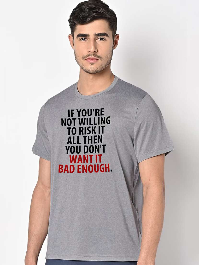 men grey round neck regular fit t-shirt - 21842512 -  Standard Image - 1