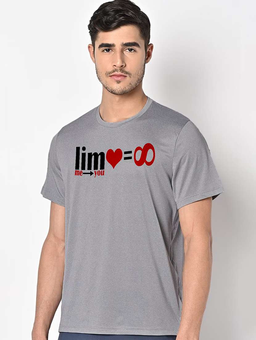 men grey round neck regular fit t-shirt - 21842527 -  Standard Image - 1