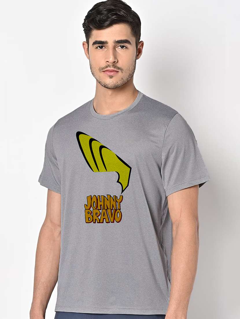 men grey round neck regular fit t-shirt - 21842540 -  Standard Image - 1