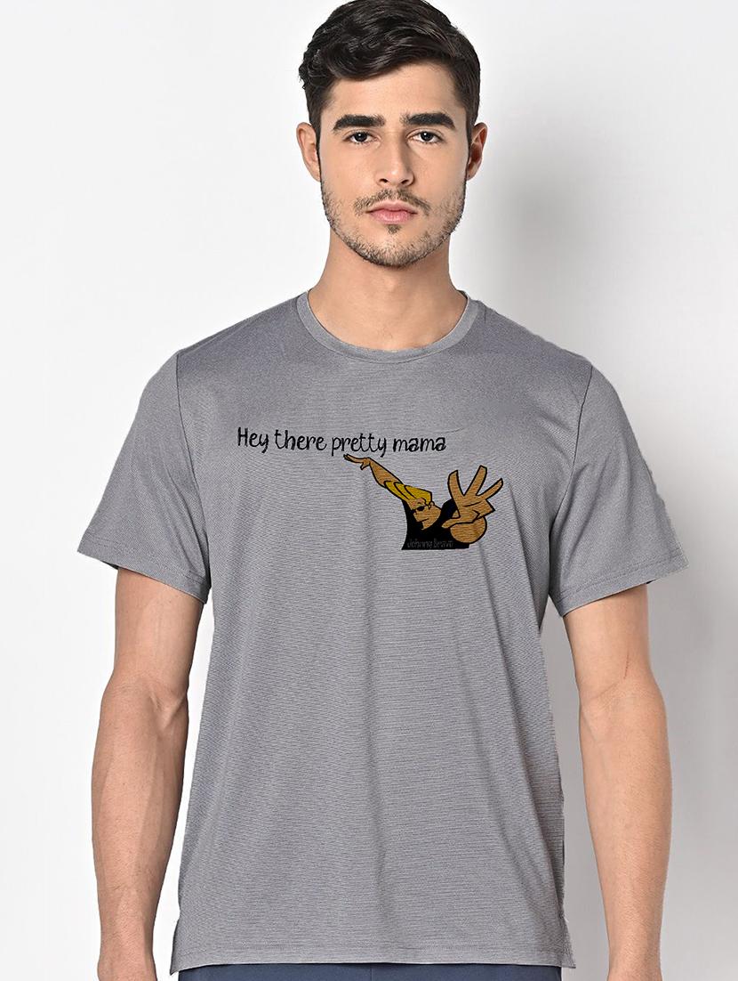 men grey round neck regular fit t-shirt - 21842542 - Zoom Image - 0