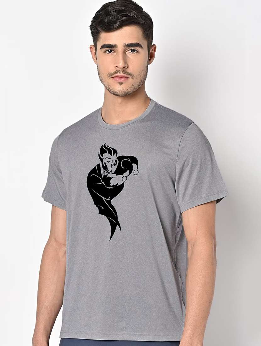 men grey round neck regular fit t-shirt - 21842547 -  Standard Image - 1