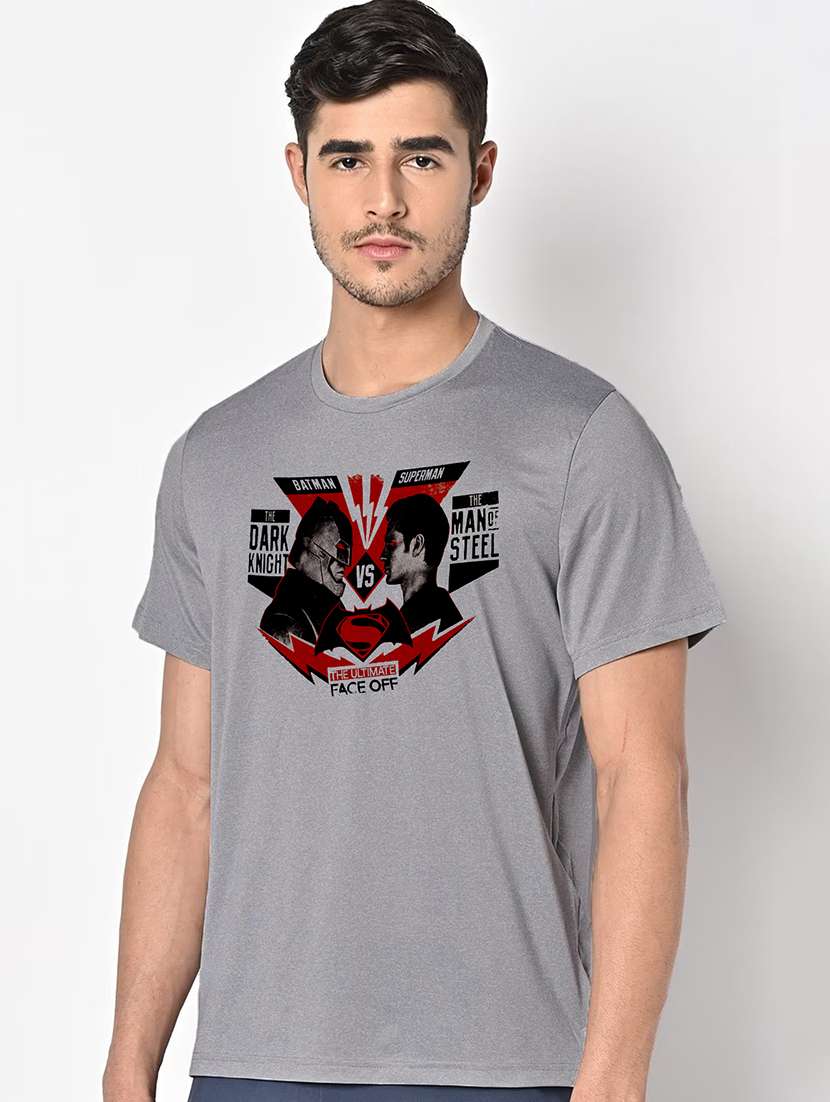 men grey round neck regular fit t-shirt - 21842548 - Standard Image - 1