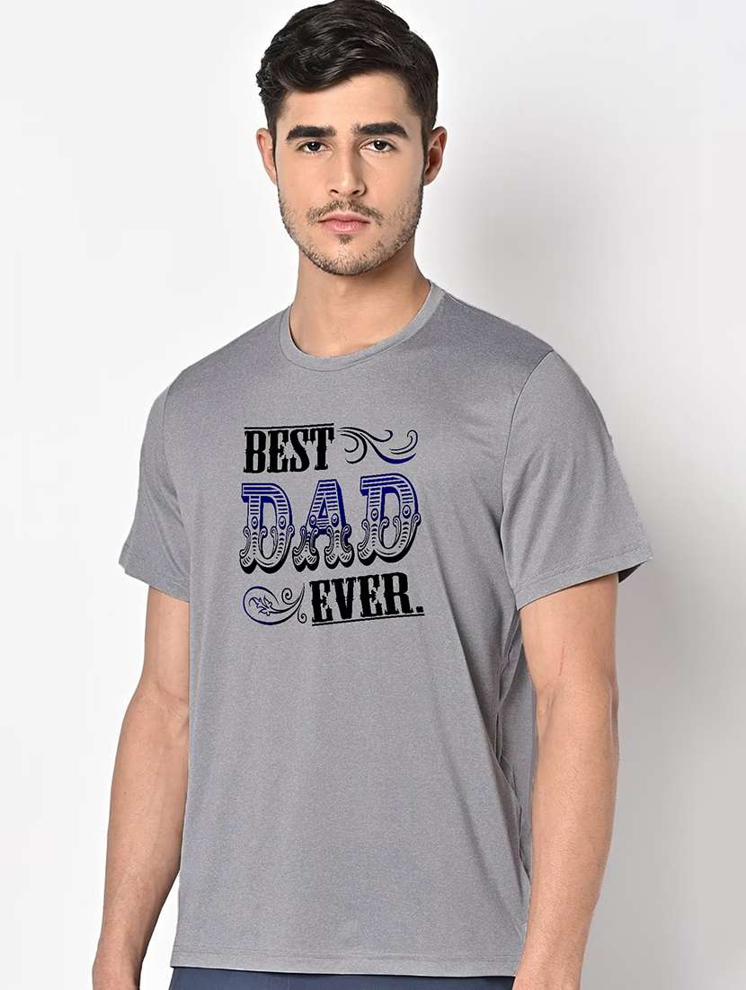 men grey round neck regular fit t-shirt - 21842614 -  Standard Image - 1
