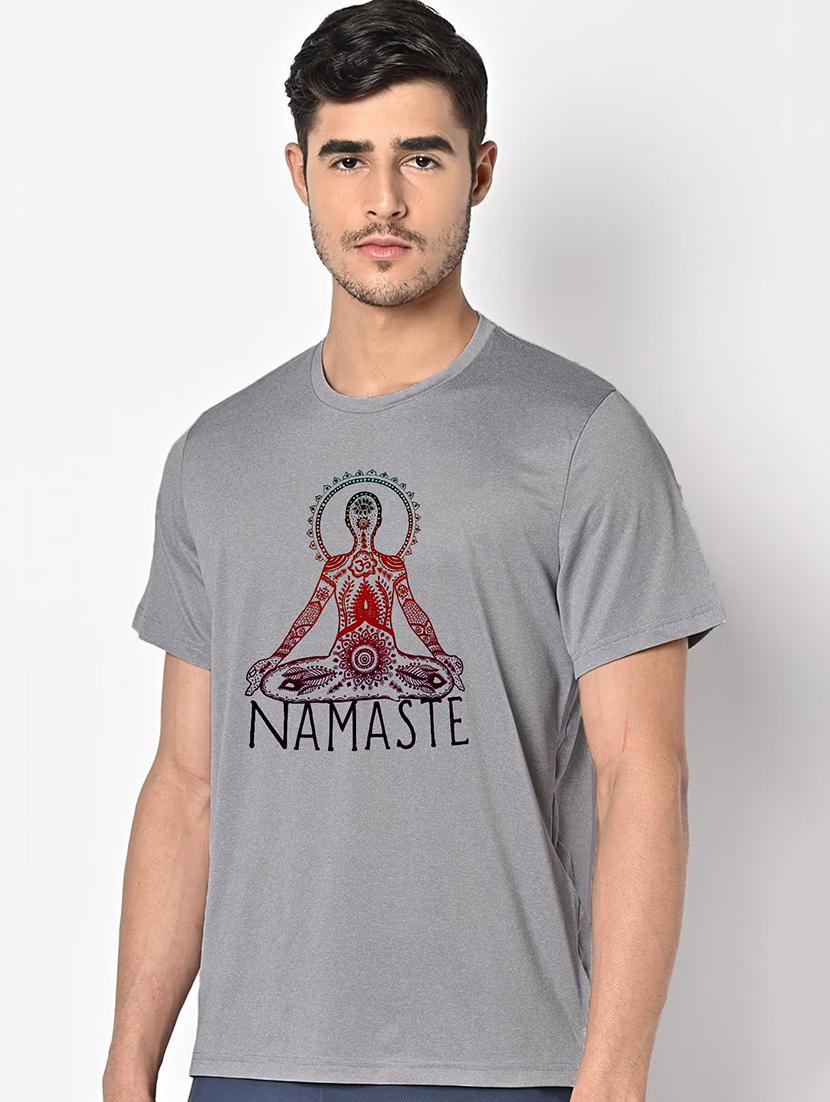 men grey round neck regular fit t-shirt - 21842629 -  Standard Image - 1