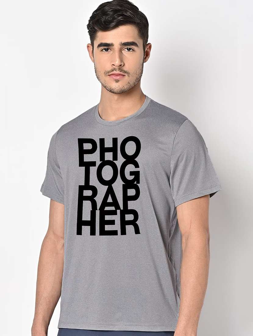 men grey round neck regular fit t-shirt - 21842653 -  Standard Image - 1