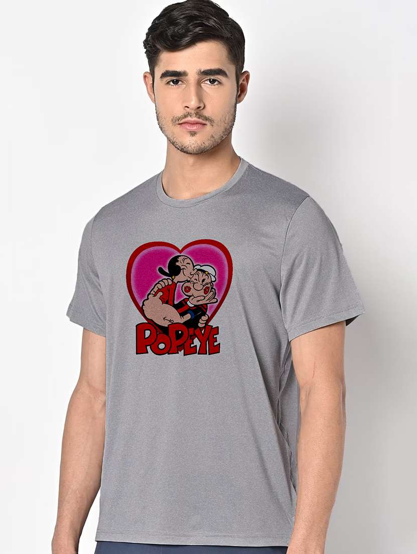 men grey round neck regular fit t-shirt - 21842664 -  Standard Image - 1