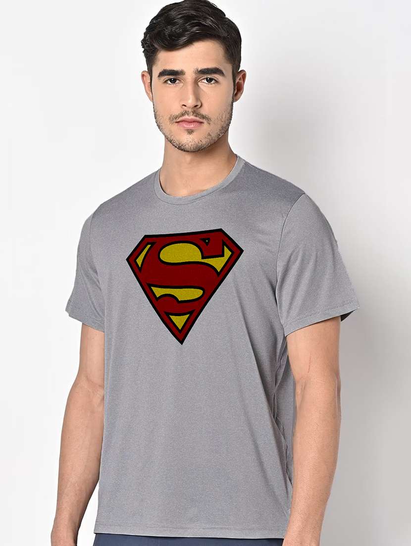 men grey round neck regular fit t-shirt - 21842726 - Standard Image - 1