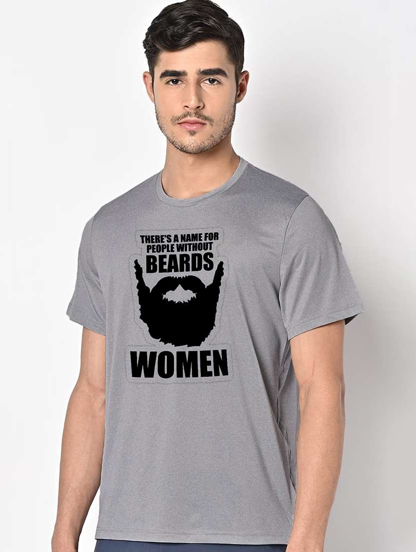 men grey round neck regular fit t-shirt - 21842762 -  Standard Image - 1