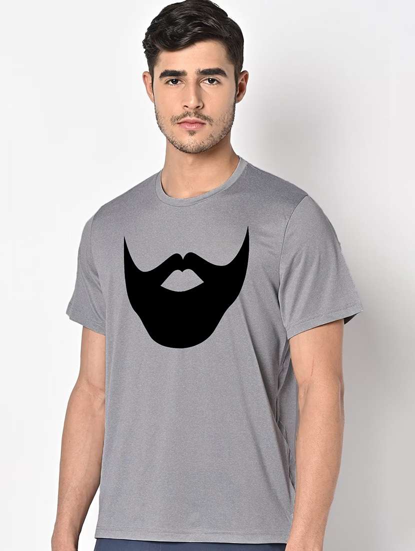 men grey round neck regular fit t-shirt - 21842765 -  Standard Image - 1