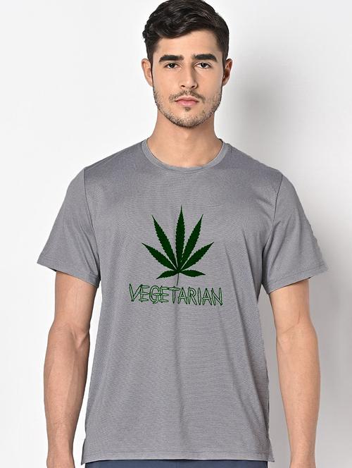men grey round neck regular fit t-shirt - 21842793 -  Standard Image - 0