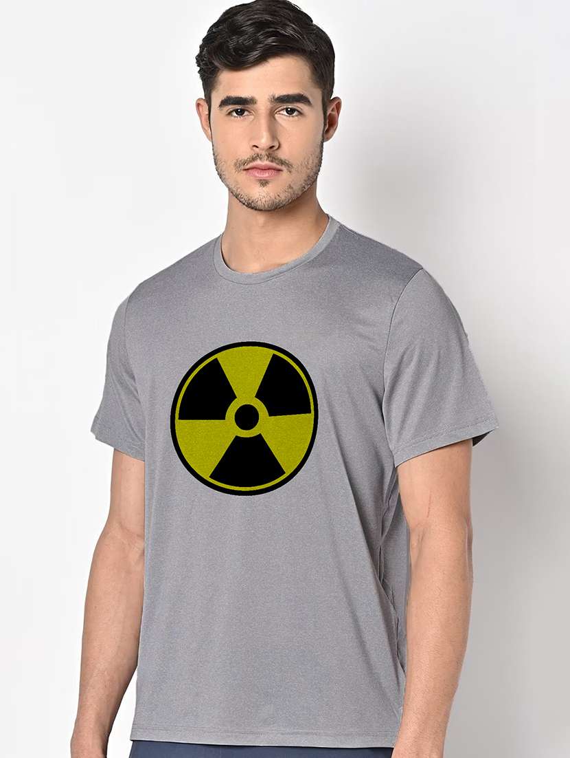men grey round neck regular fit t-shirt - 21842800 - Standard Image - 1