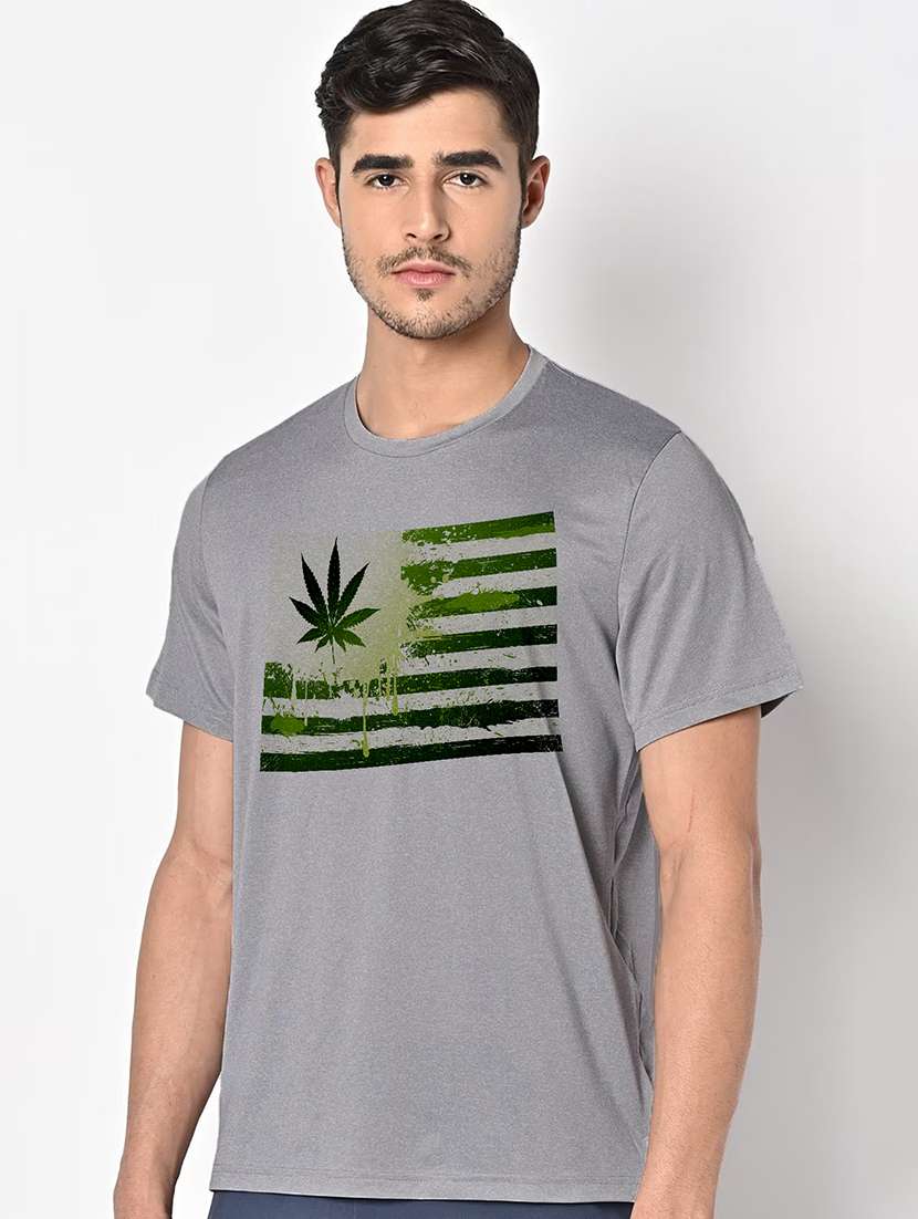 men grey round neck regular fit t-shirt - 21842809 -  Standard Image - 1