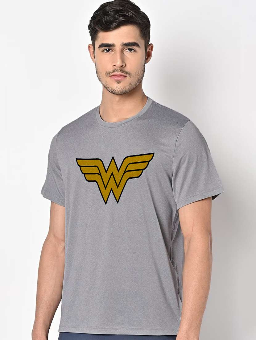 men grey round neck regular fit t-shirt - 21842816 -  Standard Image - 1