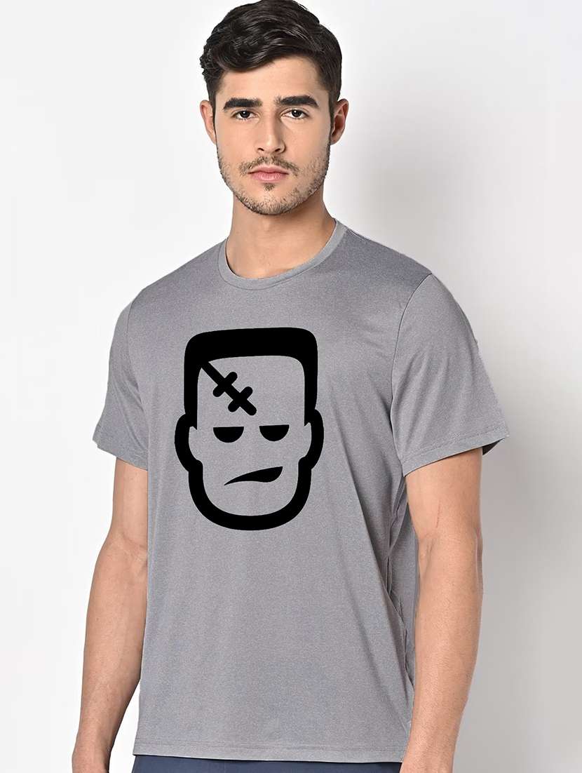 men grey round neck regular fit t-shirt - 21842831 -  Standard Image - 1