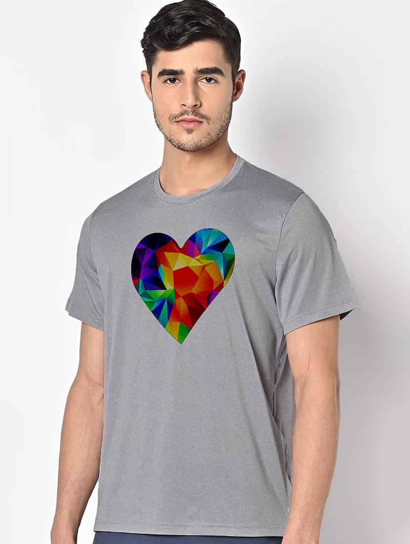 men grey round neck regular fit t-shirt - 21842848 - Standard Image - 1