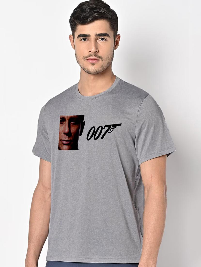 men grey round neck regular fit t-shirt - 21842856 - Standard Image - 1