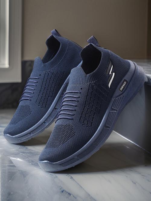 boys navy blue lace up sports shoe - 21842877 - Standard Image - 0