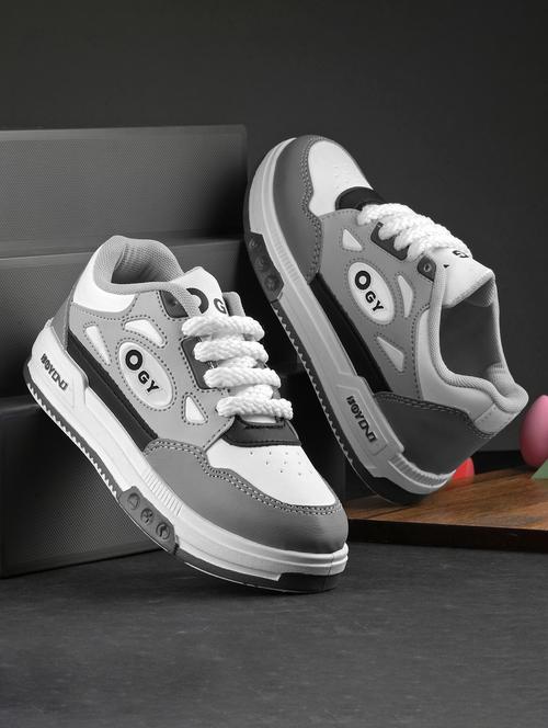 boys grey lace up sneaker - 21842879 -  Standard Image - 0