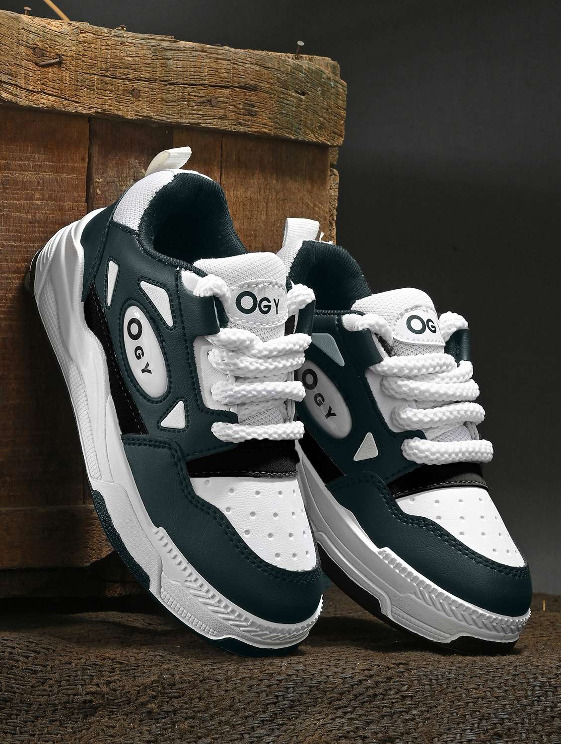 boys bottle green lace up sneaker - 21842895 - Zoom Image - 0