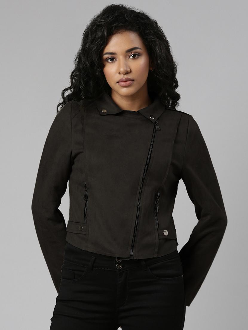 women solid long sleeves regular jacket - 21842904 -  Zoom Image - 0