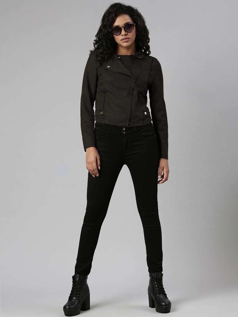 women solid long sleeves regular jacket - 21842904 - Standard Image - 6