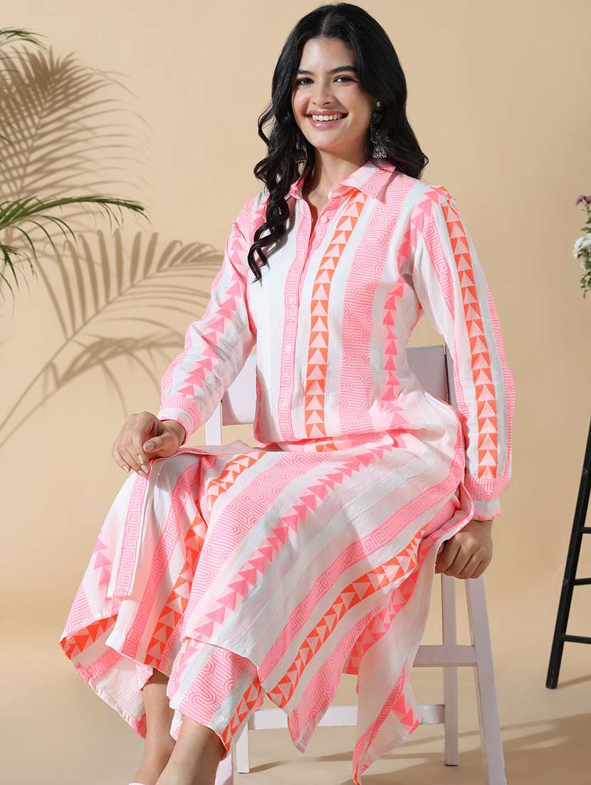 women pink long sleeve kurta palazzo set - 21842921 - Standard Image - 1