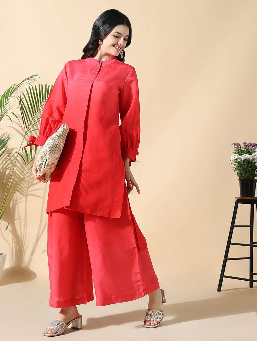 women red long sleeve kurta palazzo set - 21842926 -  Standard Image - 1