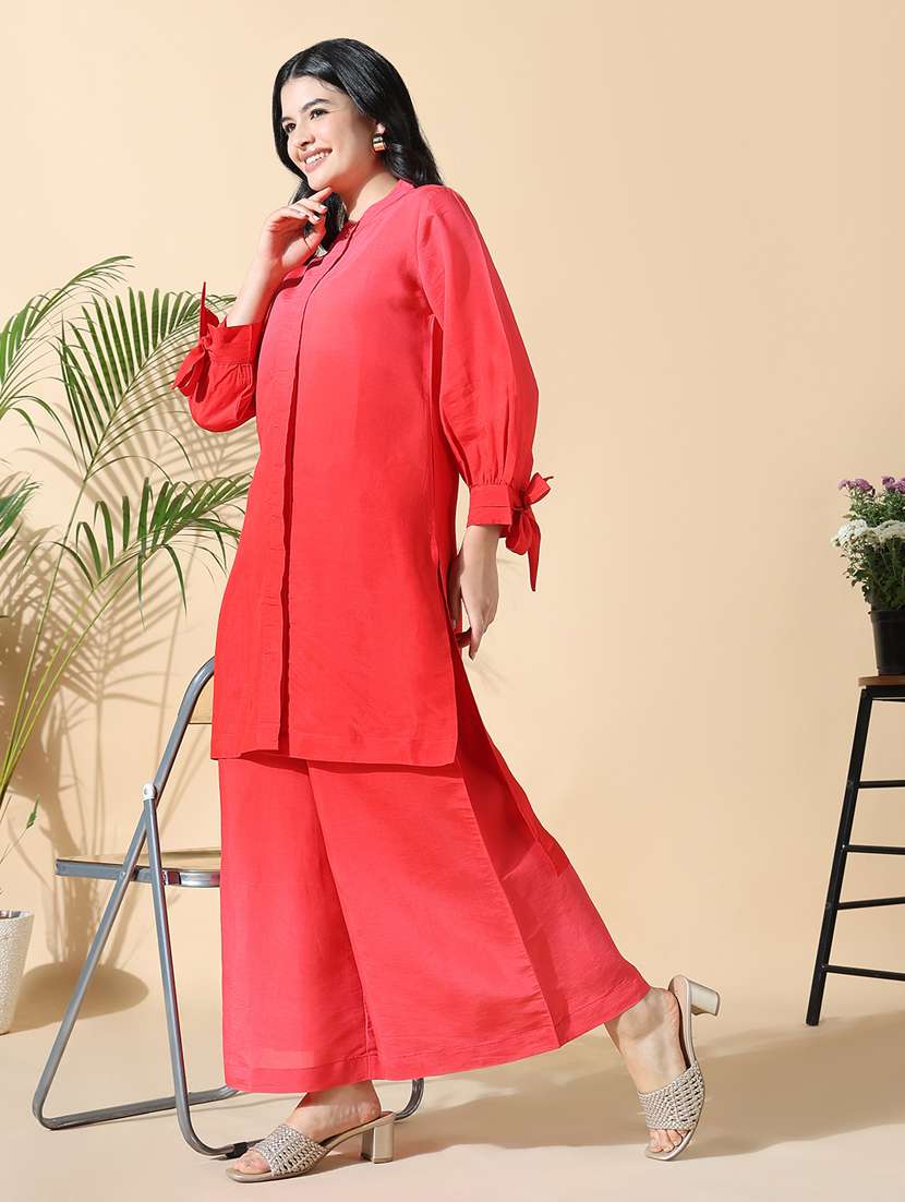 women red long sleeve kurta palazzo set - 21842926 -  Standard Image - 4