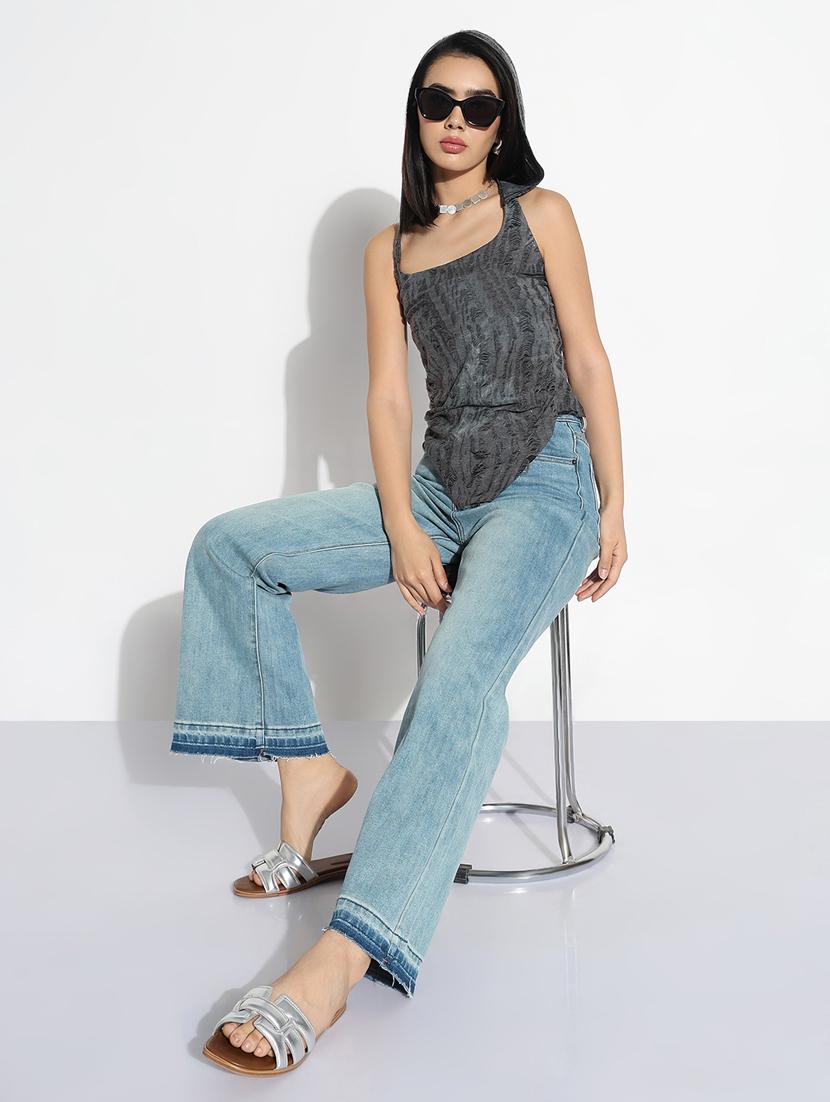 women self designed sleeveless hooded top - 21842990 - Standard Image - 4