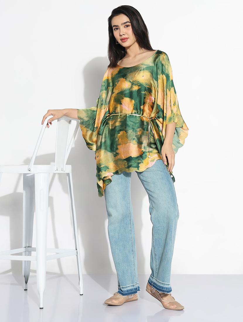 women printed round neck kaftan top - 21842997 - Standard Image - 4
