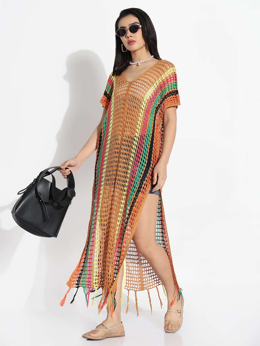 women self designed sheer crochet top - 21843000 -  Standard Image - 1