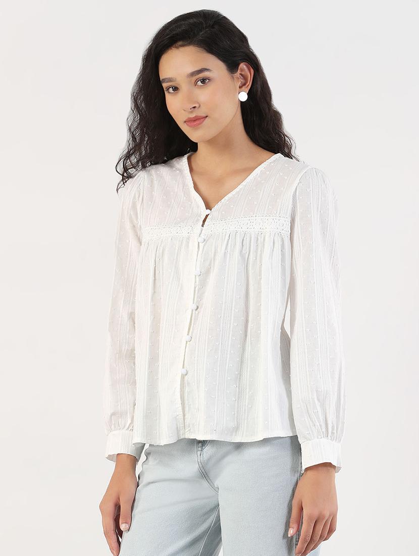 women self designed puff sleeves shirt top - 21843035 -  Standard Image - 1