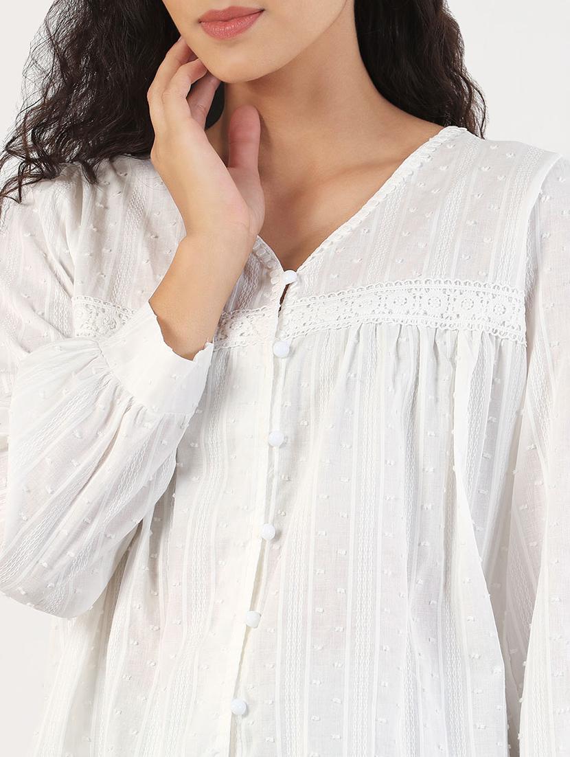 women self designed puff sleeves shirt top - 21843035 - Standard Image - 4