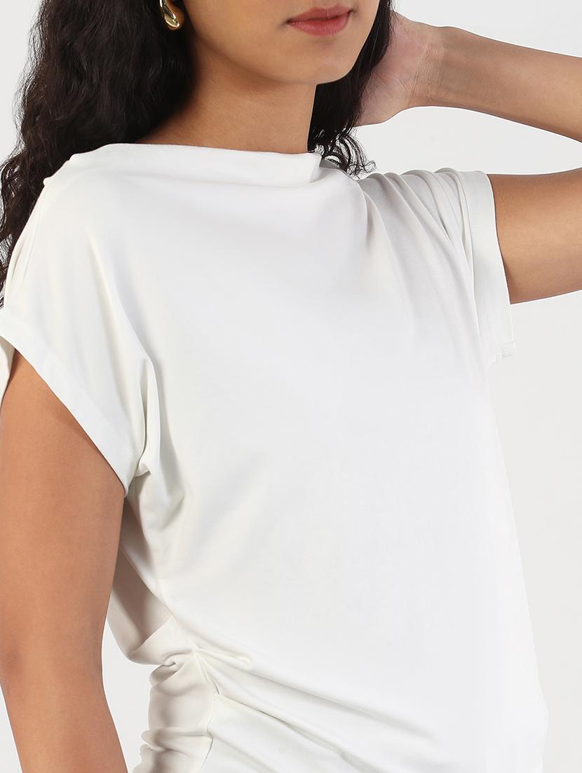 women solid boat neck regular top - 21843042 - Standard Image - 4