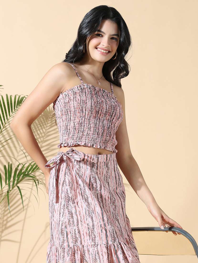 women printed top and skirt co-ord set - 21843053 -  Standard Image - 1