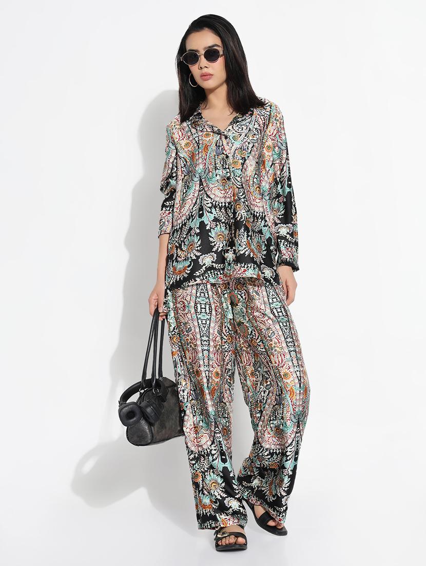 women printed shirt and trouser co-ord set - 21843057 -  Standard Image - 1