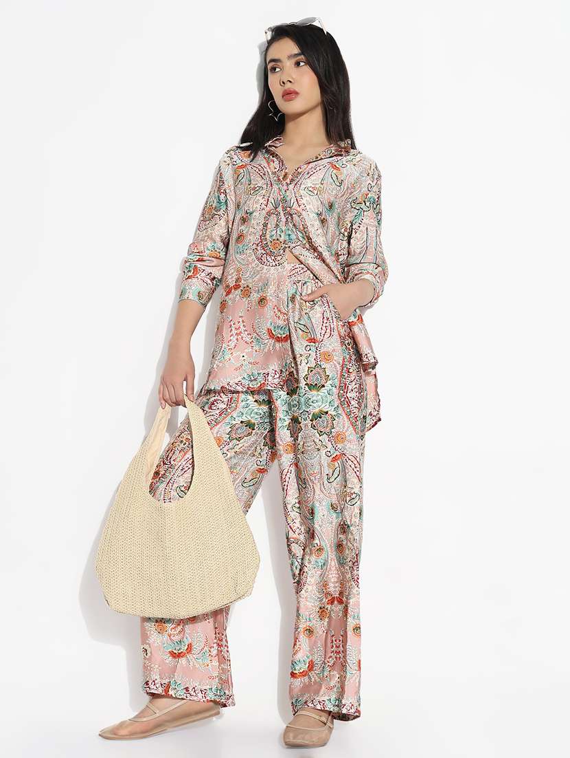 women printed shirt and trouser co-ord set - 21843058 -  Standard Image - 1