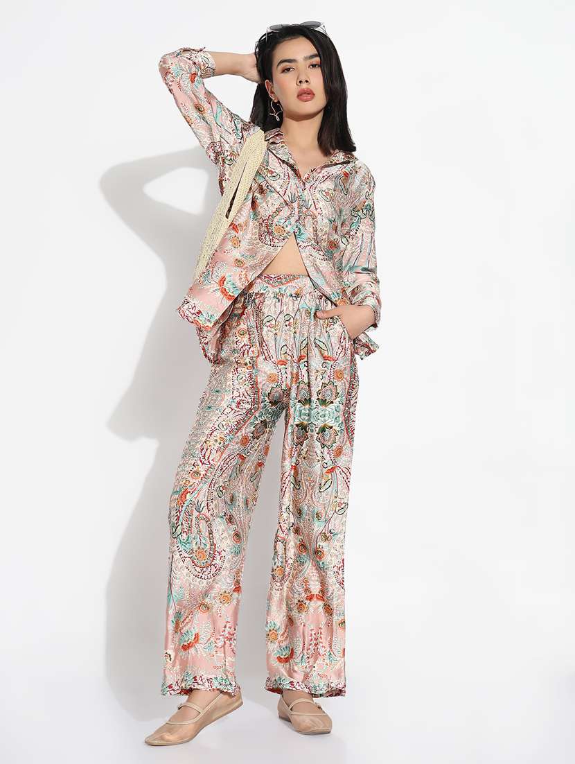 women printed shirt and trouser co-ord set - 21843058 -  Standard Image - 4