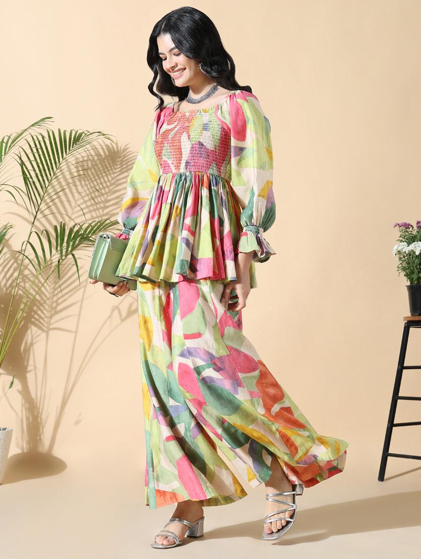 women printed top and trouser co-ord set - 21843062 - Standard Image - 4