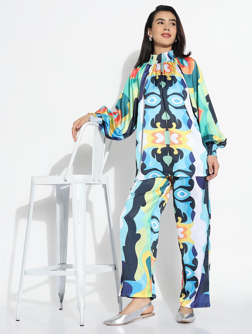women printed top and trouser co-ord set - 21843077 - Standard Image - 4