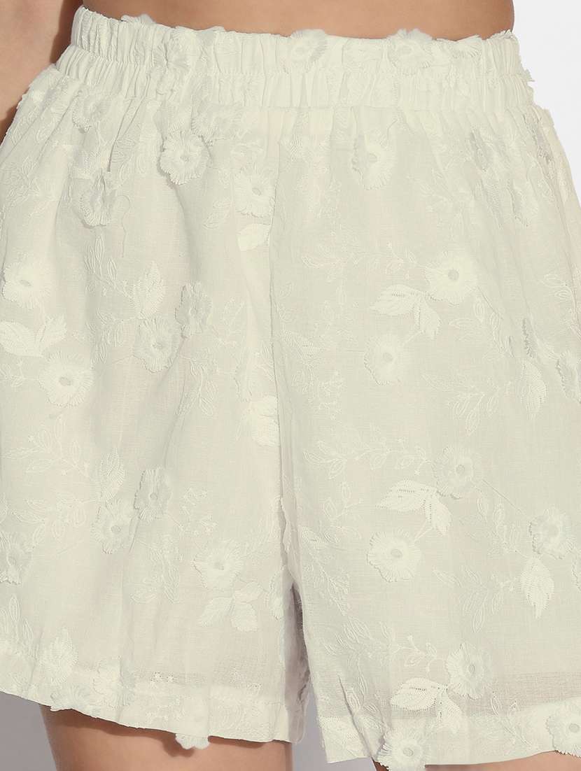women embroidered top and shorts co-ord set - 21843078 -  Standard Image - 4