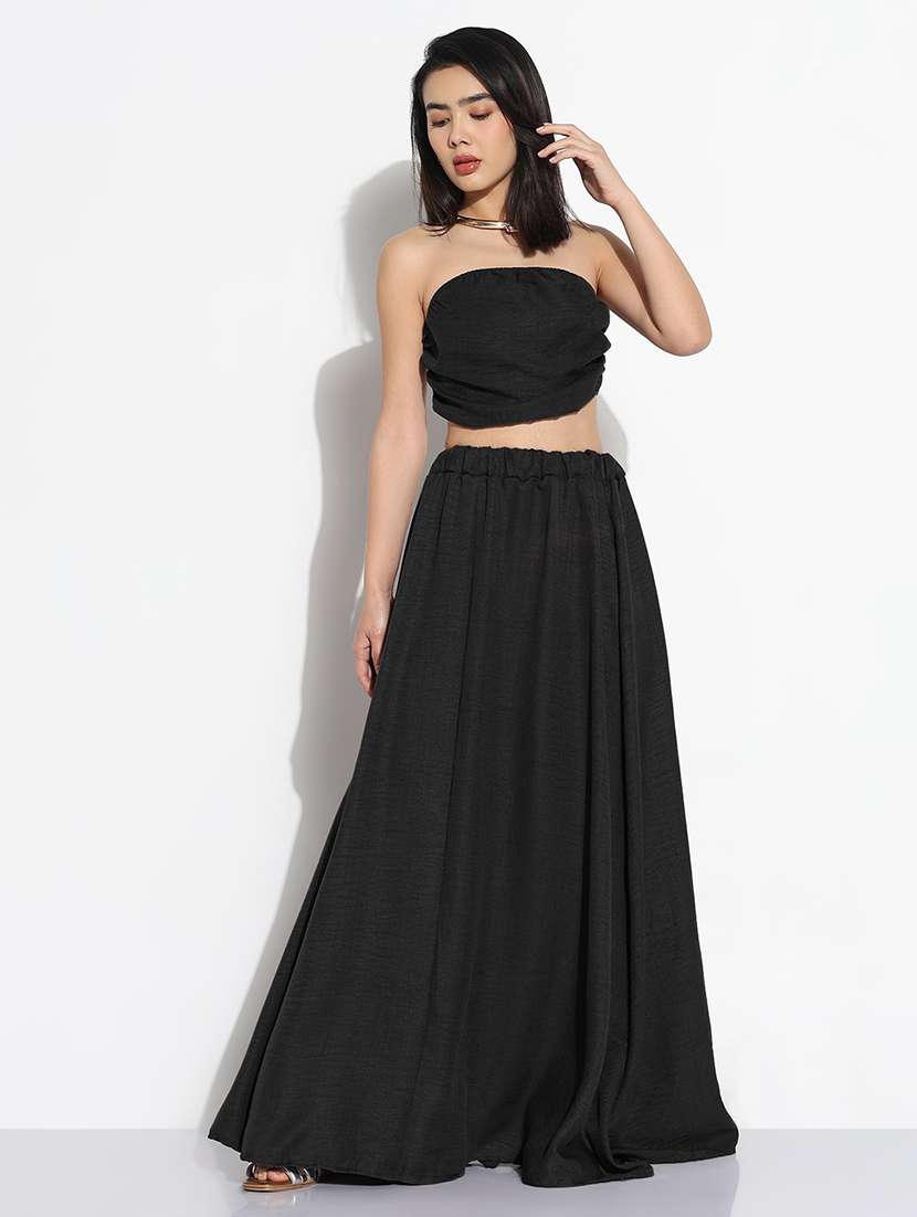 women solid tube top and skirt co-ord set  - 21843081 -  Standard Image - 1