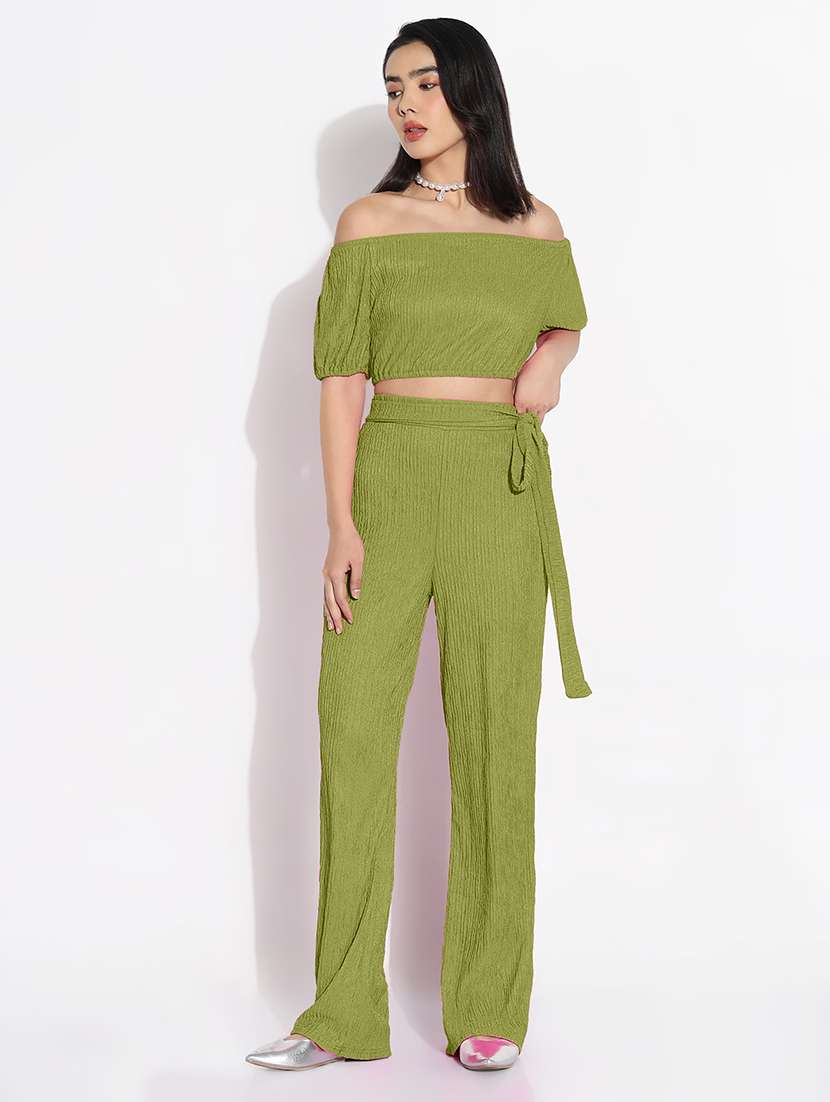women solid top and trouser co-ord set  - 21843084 -  Standard Image - 1
