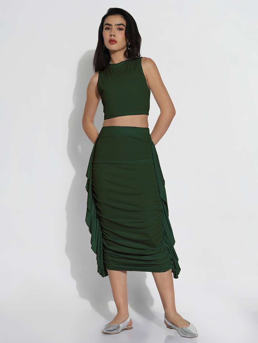 women solid top and skirt co-ord set  - 21843087 -  Standard Image - 1