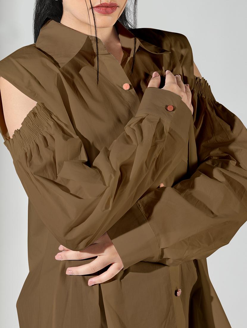brown cotton regular shirt - 21843089 - Standard Image - 4