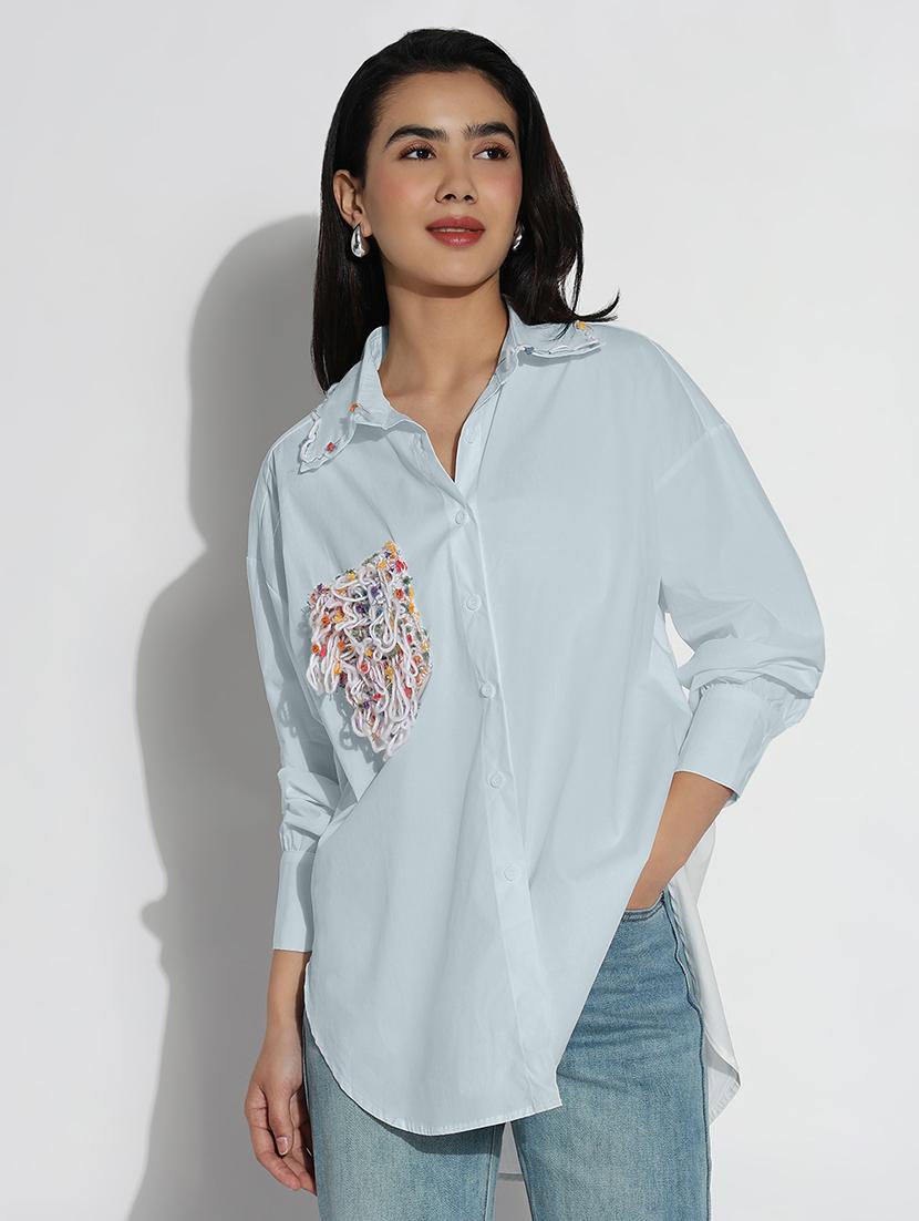 women collared long sleeves oversized shirt - 21843090 -  Standard Image - 1