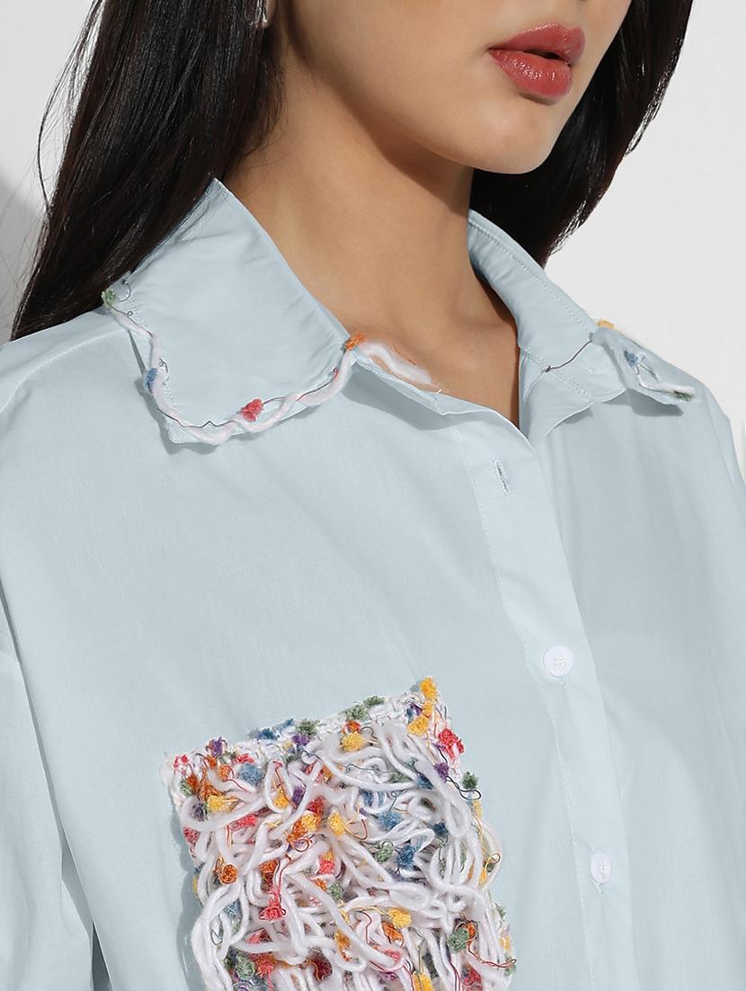women collared long sleeves oversized shirt - 21843090 - Standard Image - 4