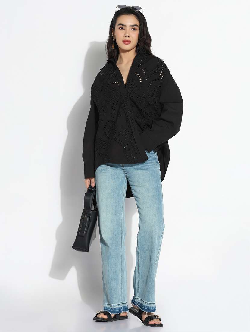 black cotton regular shirt - 21843094 -  Standard Image - 4