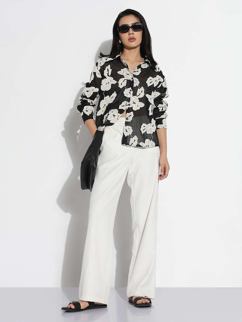 black chiffon regular shirt - 21843098 - Standard Image - 4